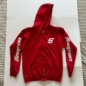 Snap-on Tools Zip Up Hoodie Size Medium Red & White